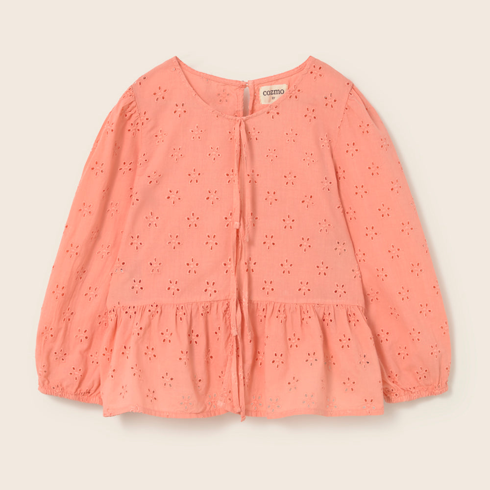 Swiss Embroidery Cotton Blouse (Rose)