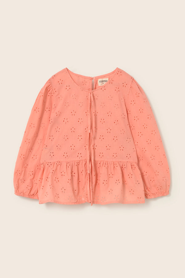 Swiss Embroidery Cotton Blouse (Rose)