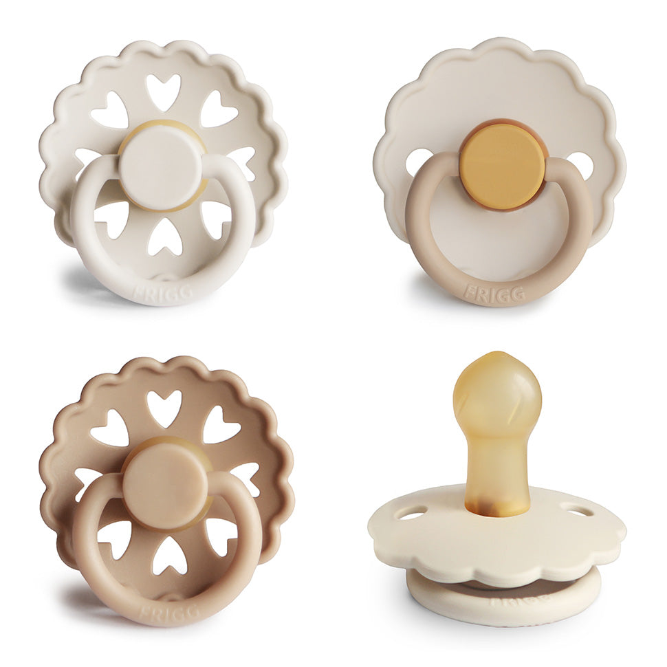 FRIGG Natural Rubber Pacifier 4-Pack (Snowflake Dream)