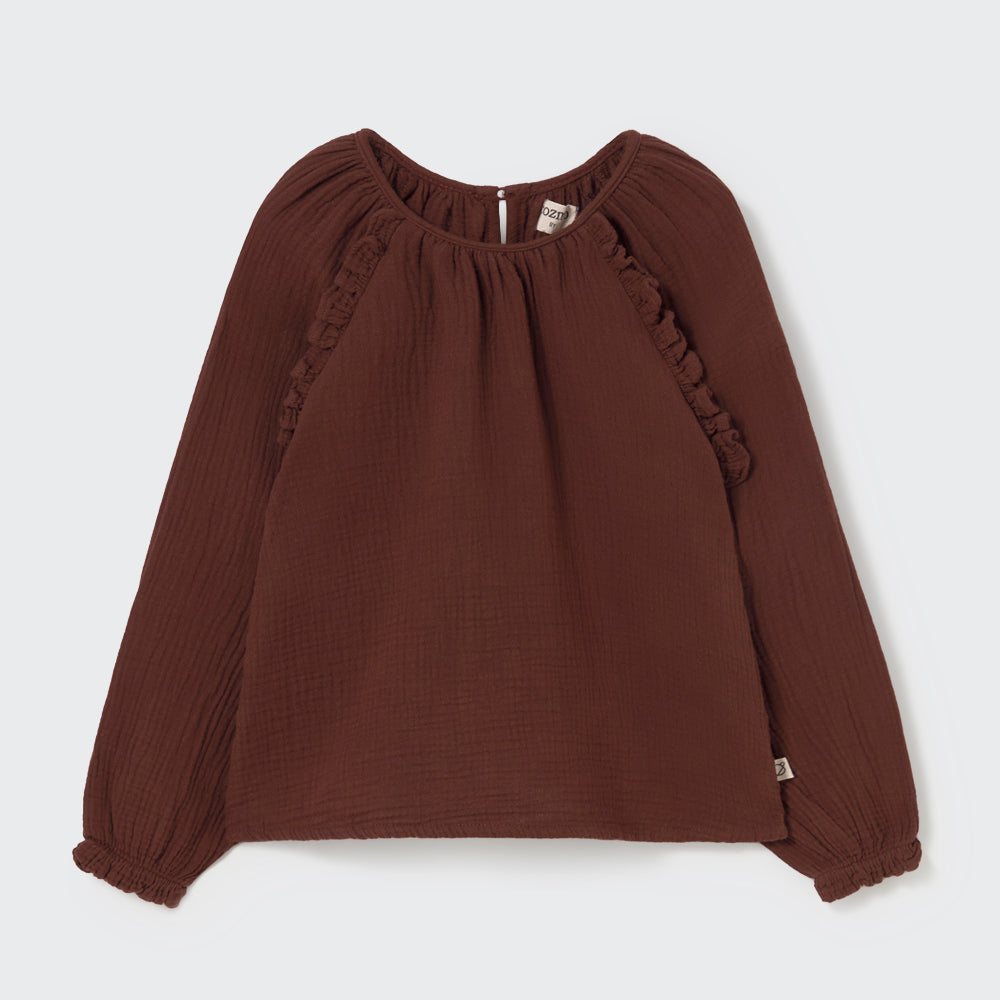 Soft Textured Blouse (Chocolate)