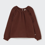 Soft Textured Blouse (Chocolate)
