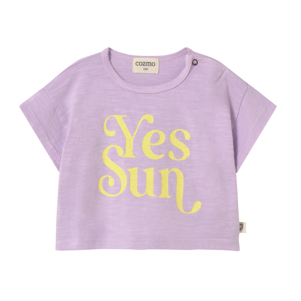 Soft Slub Cotton Print Baby T- Shirt Sun (Lavender)