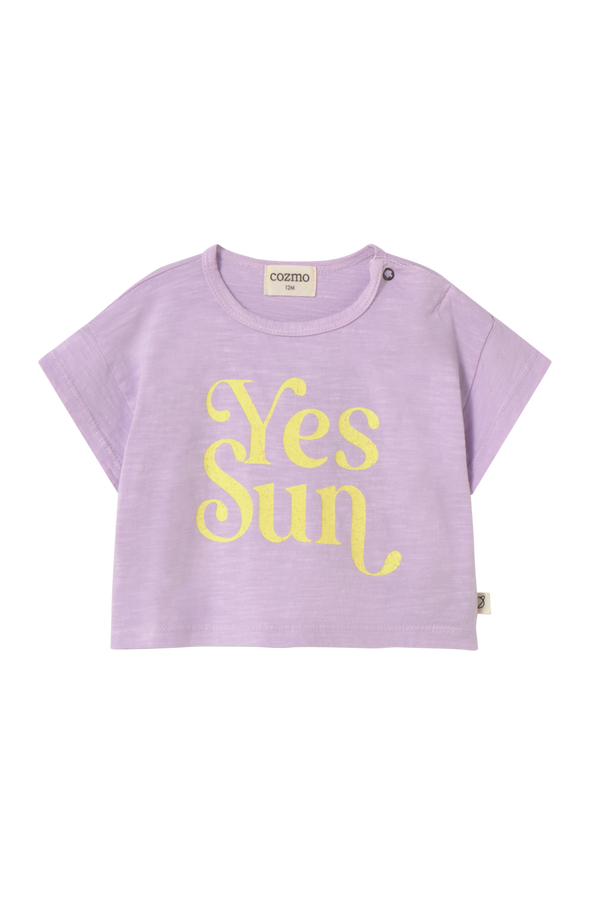 Soft Slub Cotton Print Baby T- Shirt Sun (Lavender)