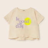 Soft Slub Cotton Print T-Shirt Le Good Day (Ivory)