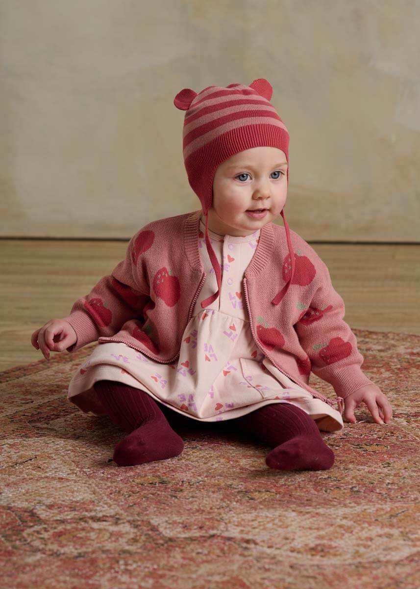 Aymer Apple Knit Cardigan (Rosy)