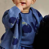 Aymer Apple Knit Cardigan (Dusty Blue)