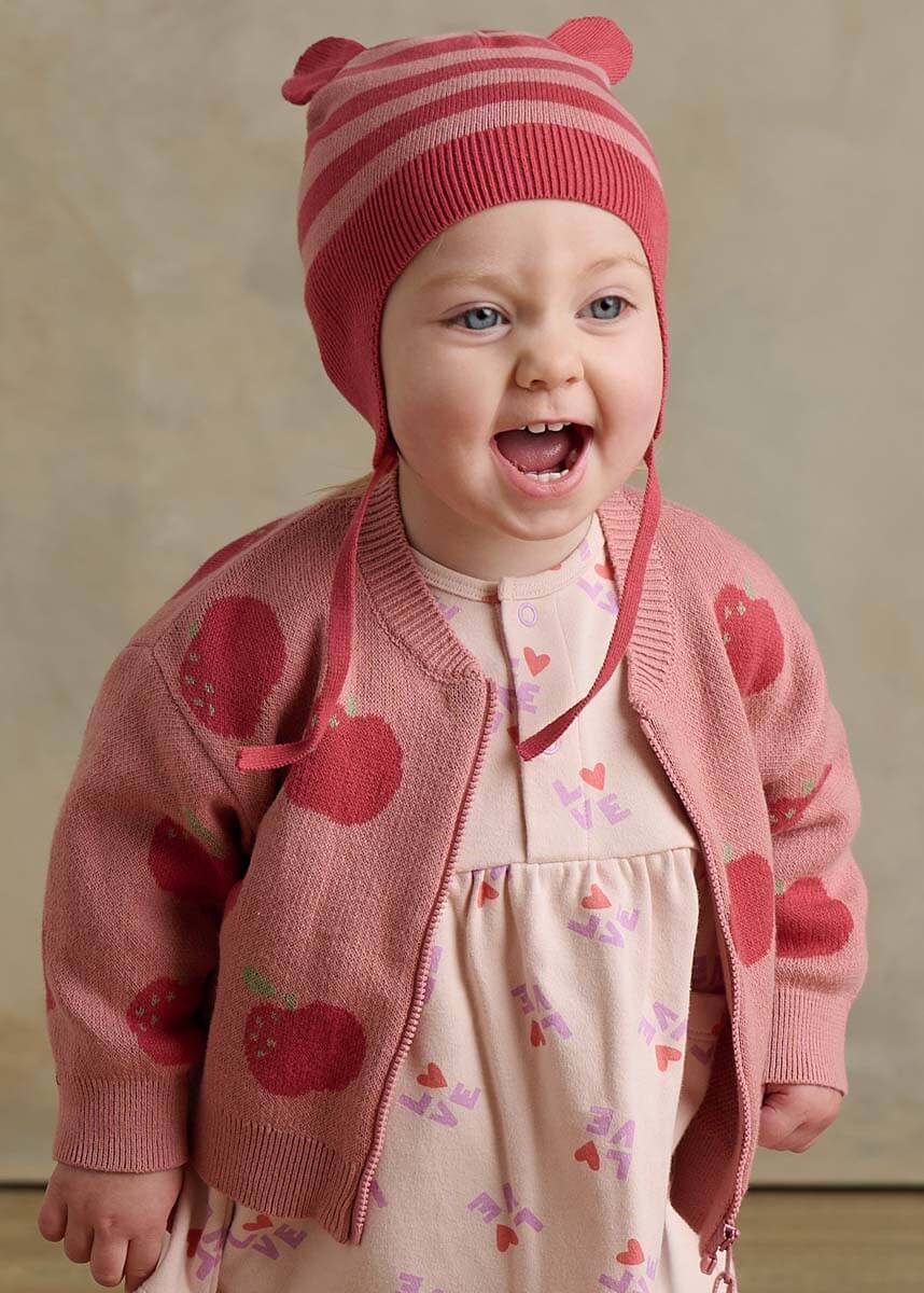 Aymer Apple Knit Cardigan (Rosy)