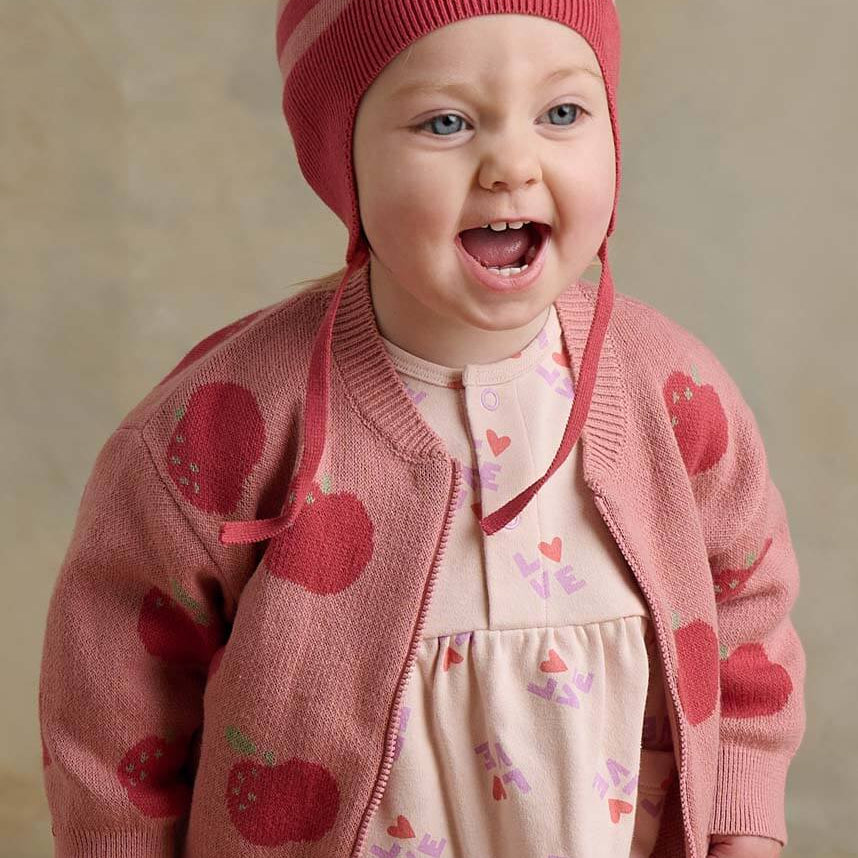 Aymer Apple Knit Cardigan (Rosy)