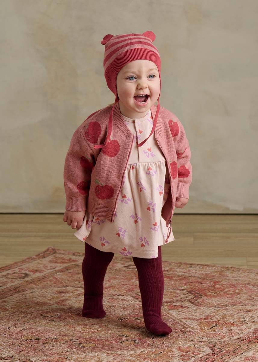 Aymer Apple Knit Cardigan (Rosy)