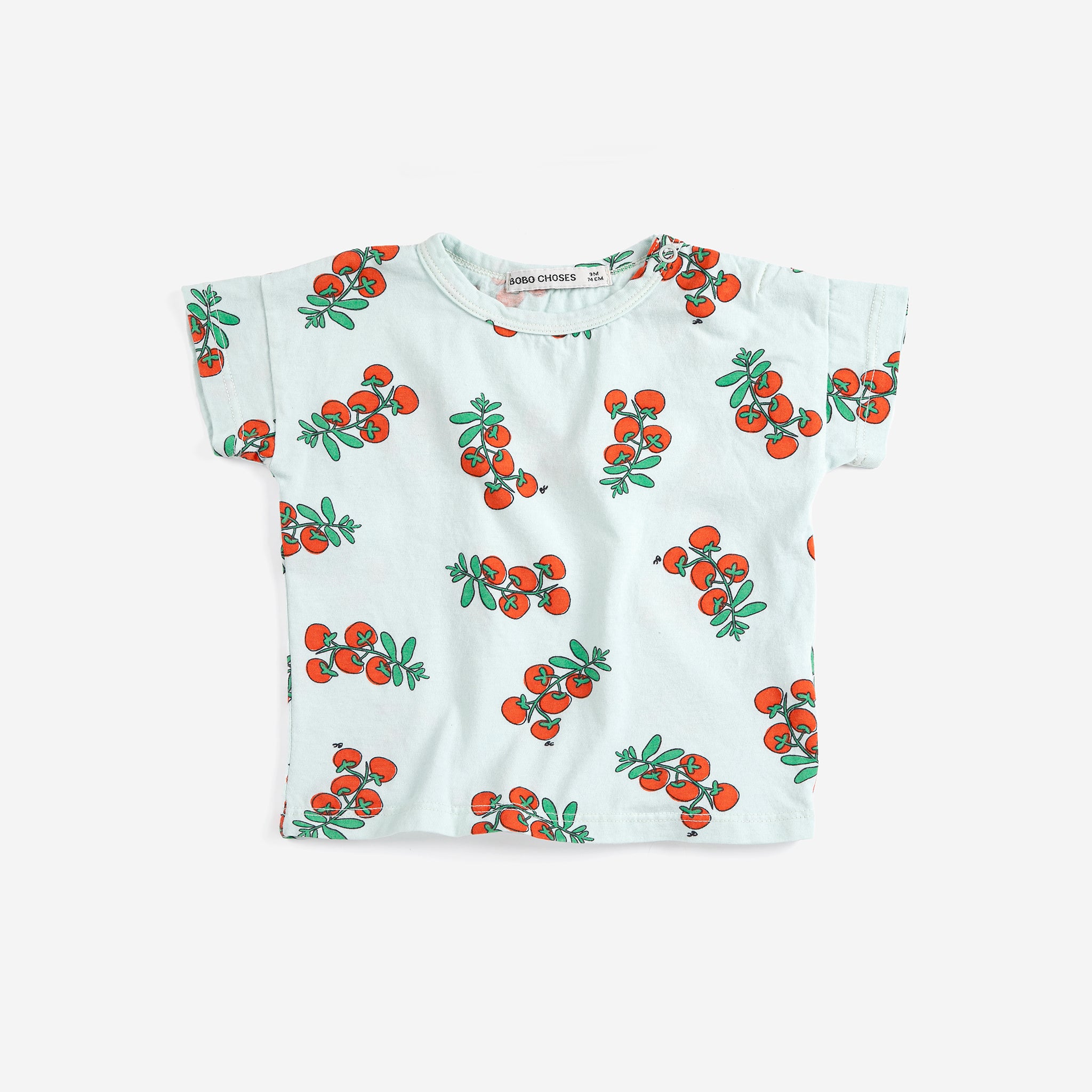 Juicy Tomatoes All Over Baby T-Shirt (Light Blue)