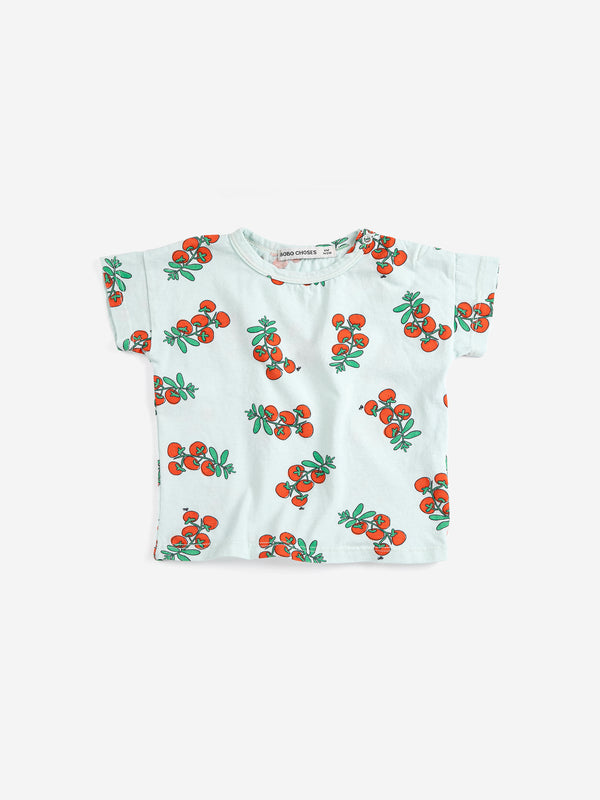 Juicy Tomatoes All Over Baby T-Shirt (Light Blue)