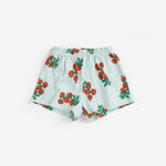 Juicy Tomatoes All Over Baby Shorts (Light Blue)