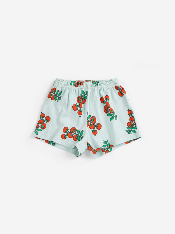 Juicy Tomatoes All Over Baby Shorts (Light Blue)