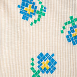 Pixel Flowers All Over Bike Short (White)