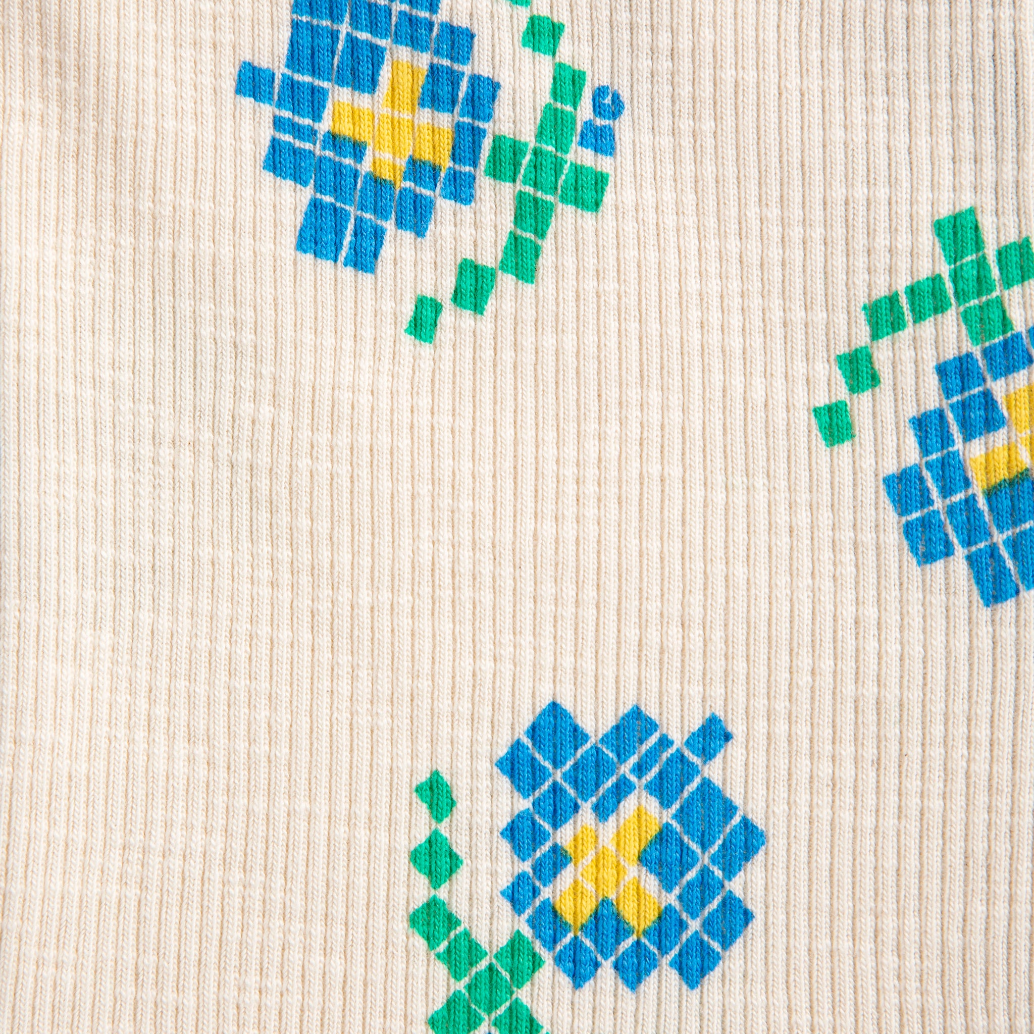 Pixel Flowers All Over Bike Short (White)