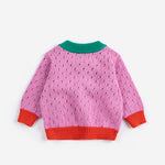 Color Block Open Work Cardigan (Multicolor)
