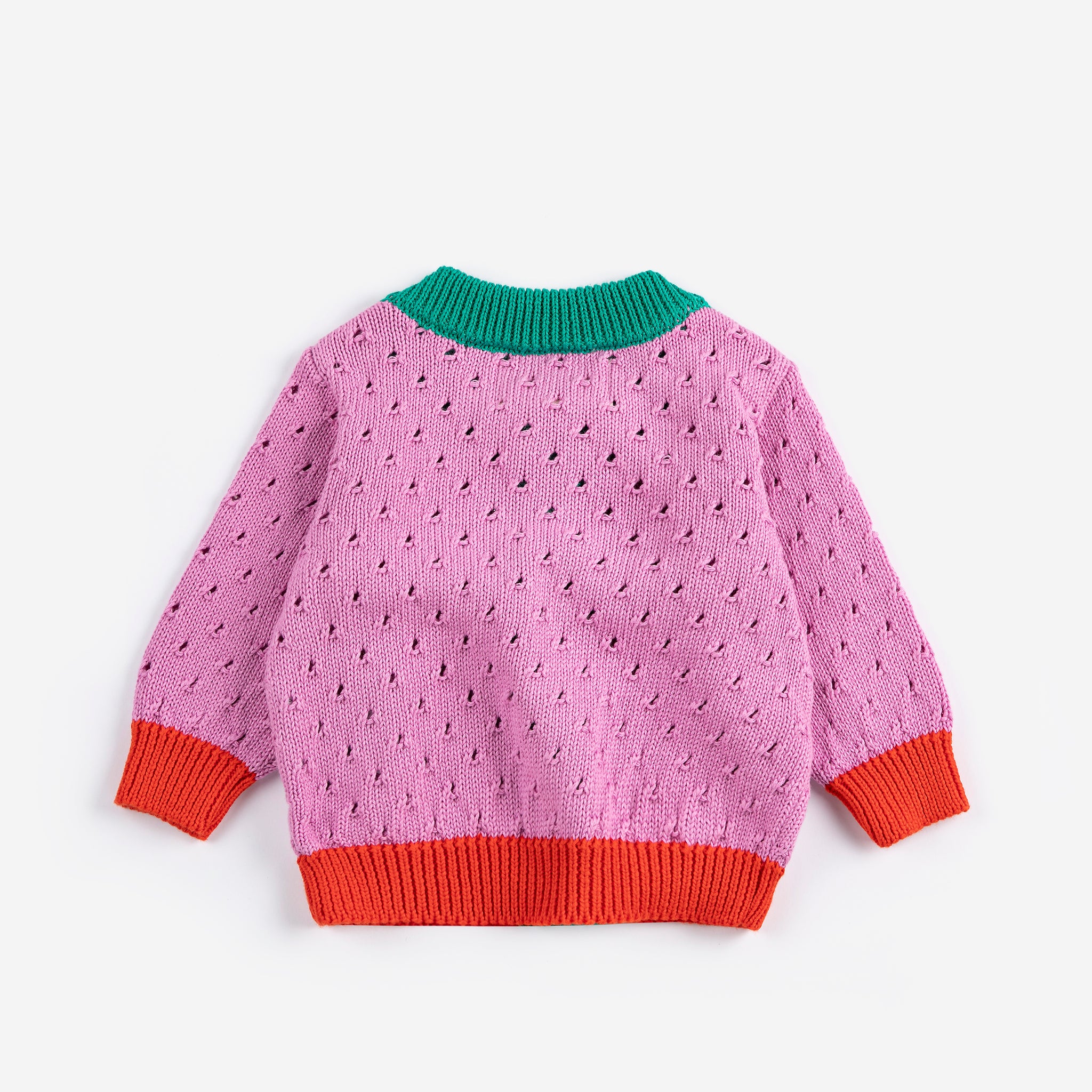 Color Block Open Work Cardigan (Multicolor)