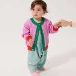 Color Block Open Work Cardigan (Multicolor)