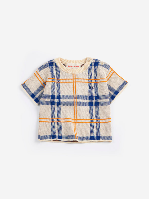 Fun Tartan Knitted T-Shirt (White)
