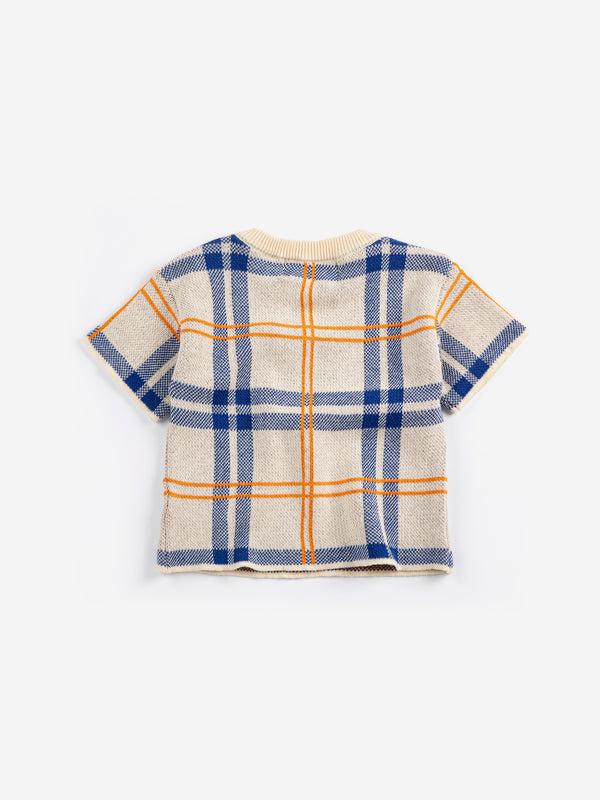 Fun Tartan Knitted T-Shirt (White)