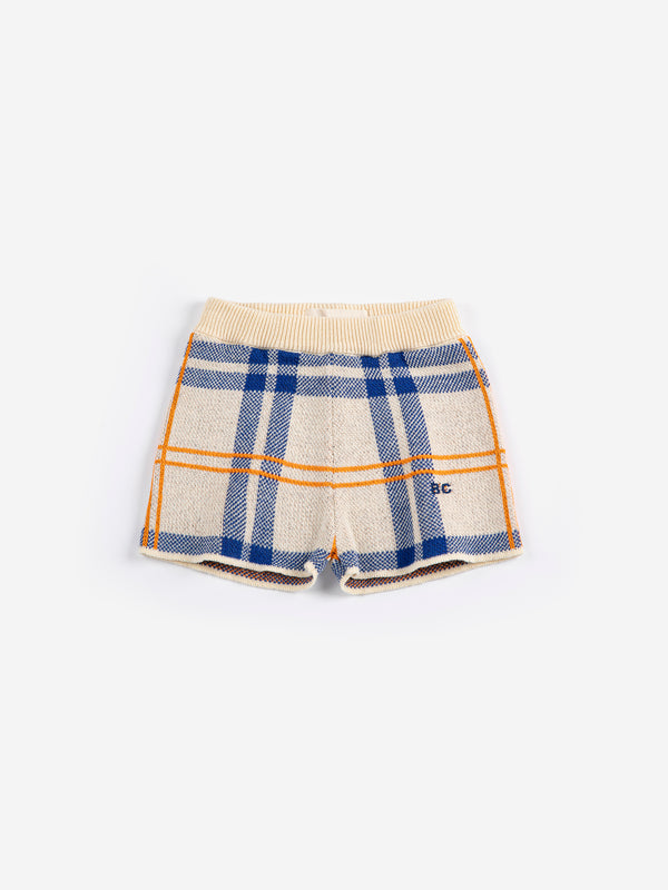 Fun Tartan Knitted Shorts (White)