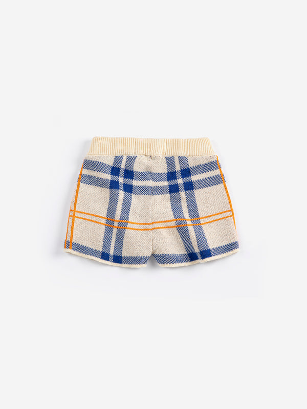 Fun Tartan Knitted Shorts (White)