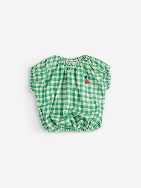 Pixel Sugar Beet Vichy Woven Blouse (Green)