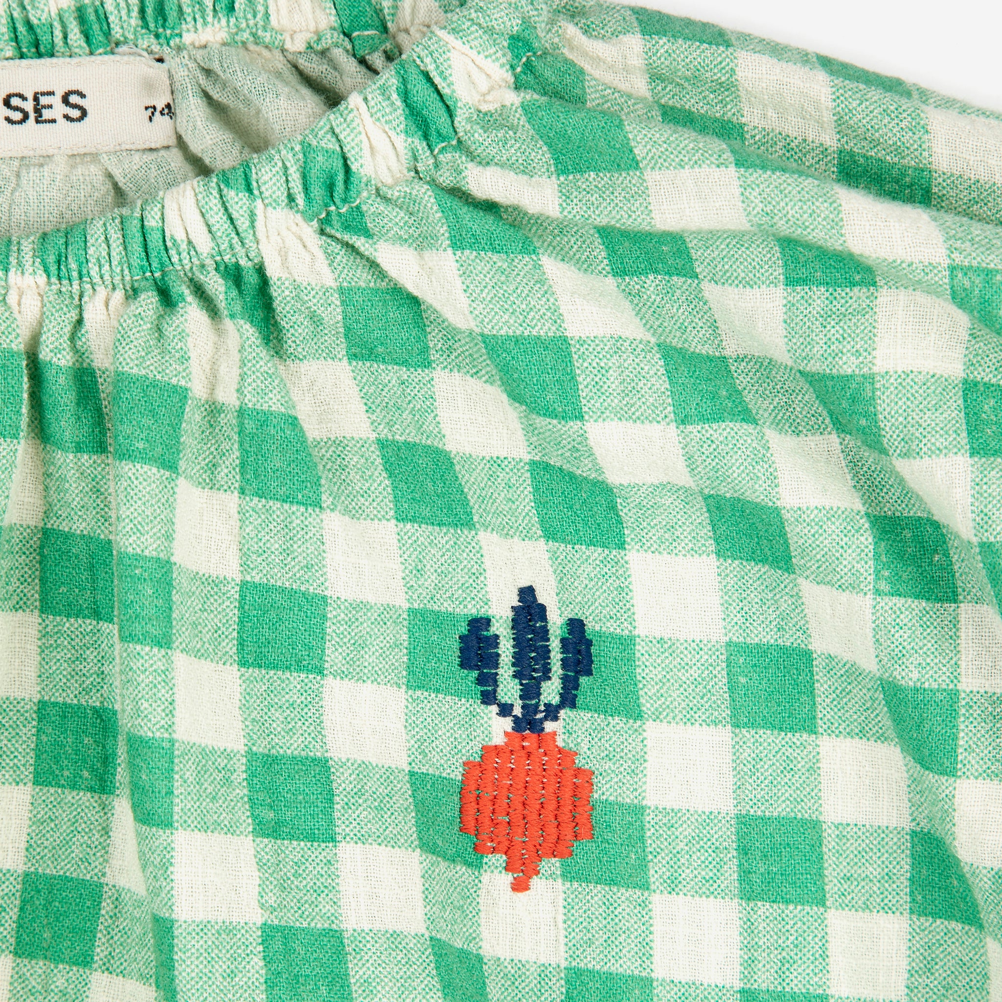 Pixel Sugar Beet Vichy Woven Blouse (Green)