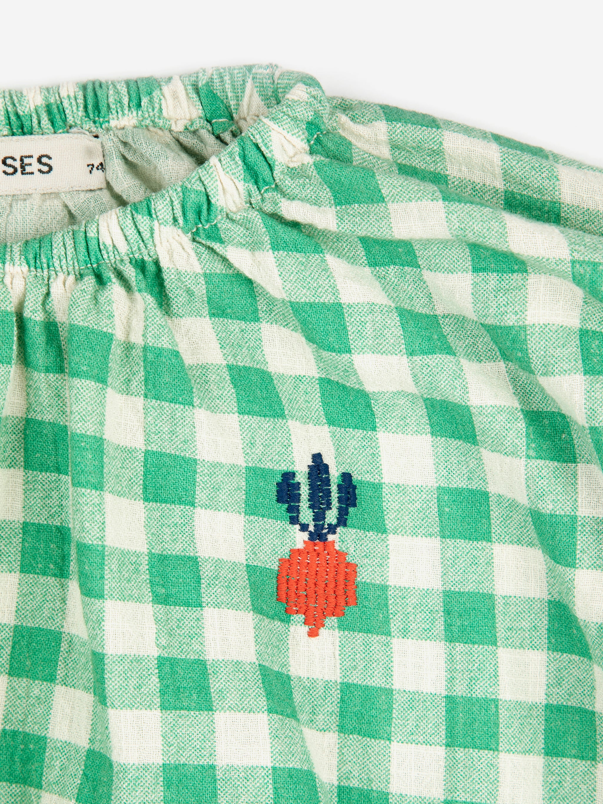 Pixel Sugar Beet Vichy Woven Blouse (Green)