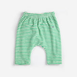 Stripes Terry Cloth Harem Pants (Green)