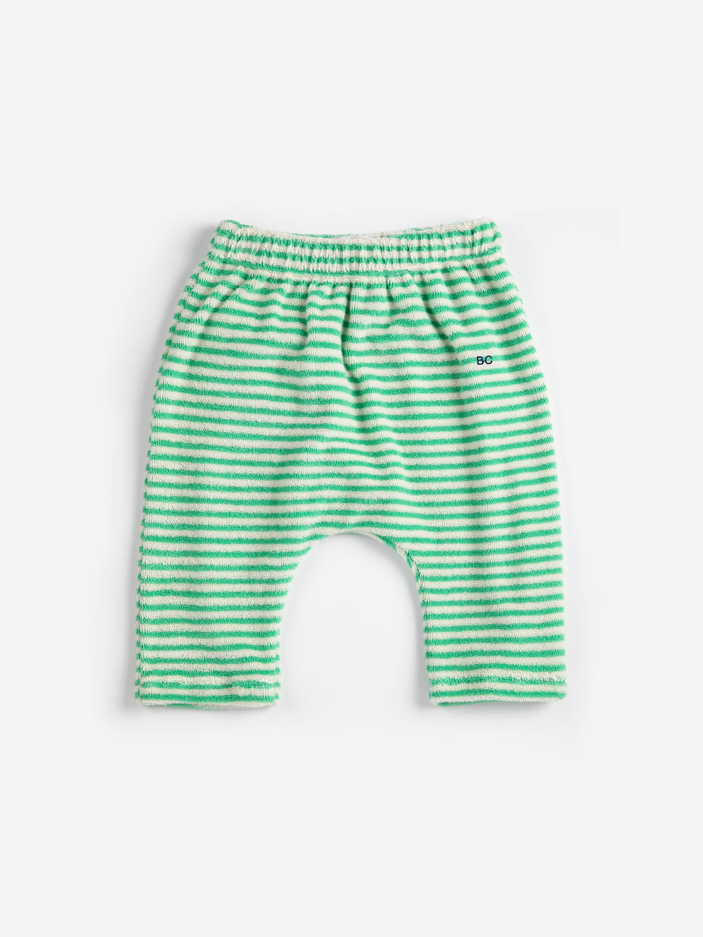 Stripes Terry Cloth Harem Pants (Green)