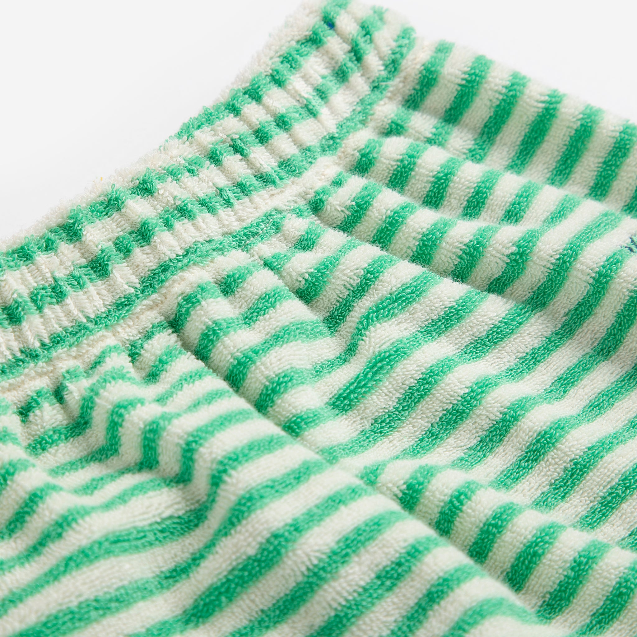 Stripes Terry Cloth Harem Pants (Green)