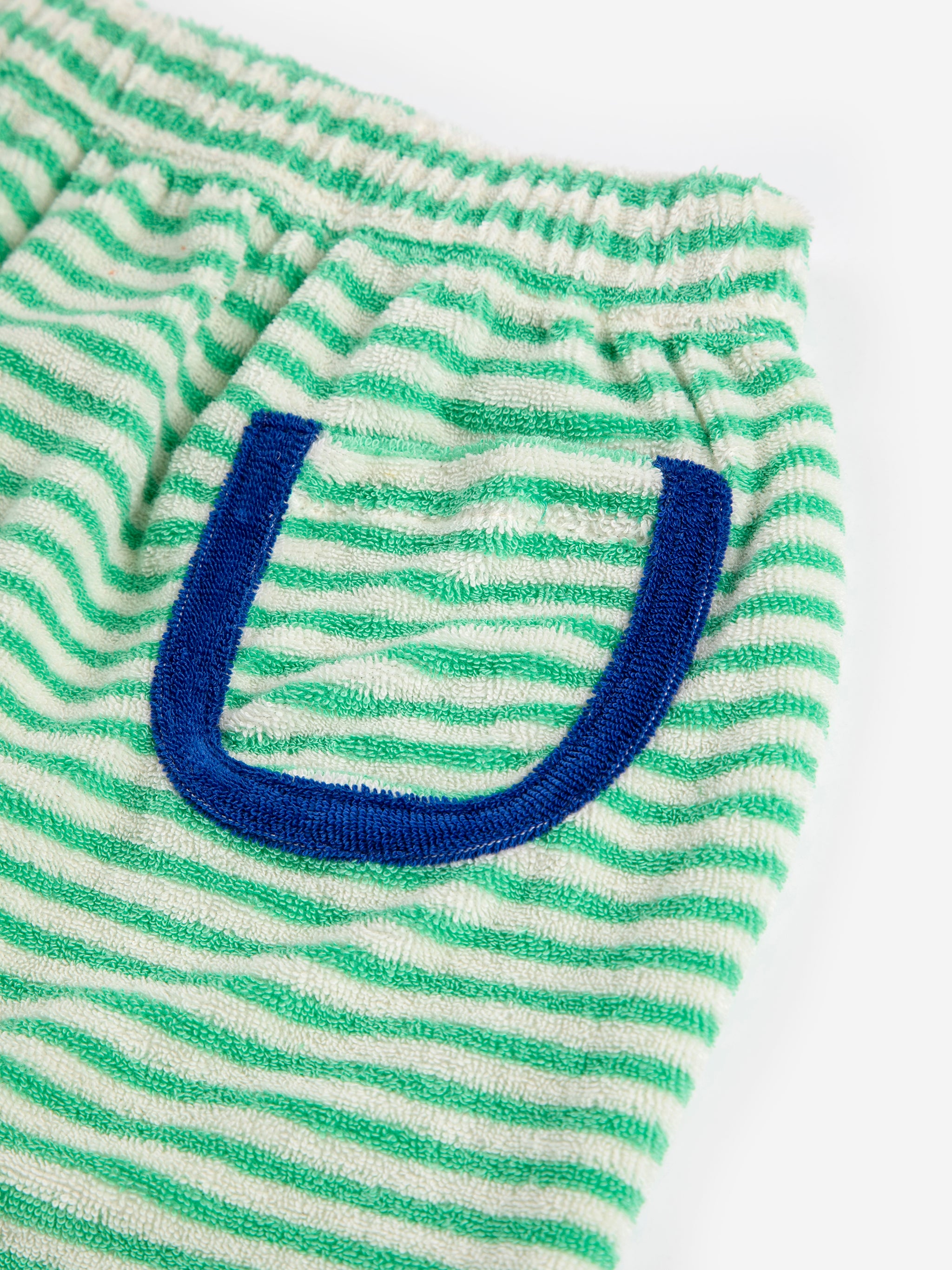 Stripes Terry Cloth Harem Pants (Green)
