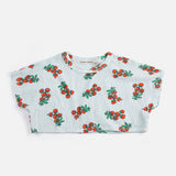 Juicy Tomatoes All Over Cropped T-Shirt (Light Blue)