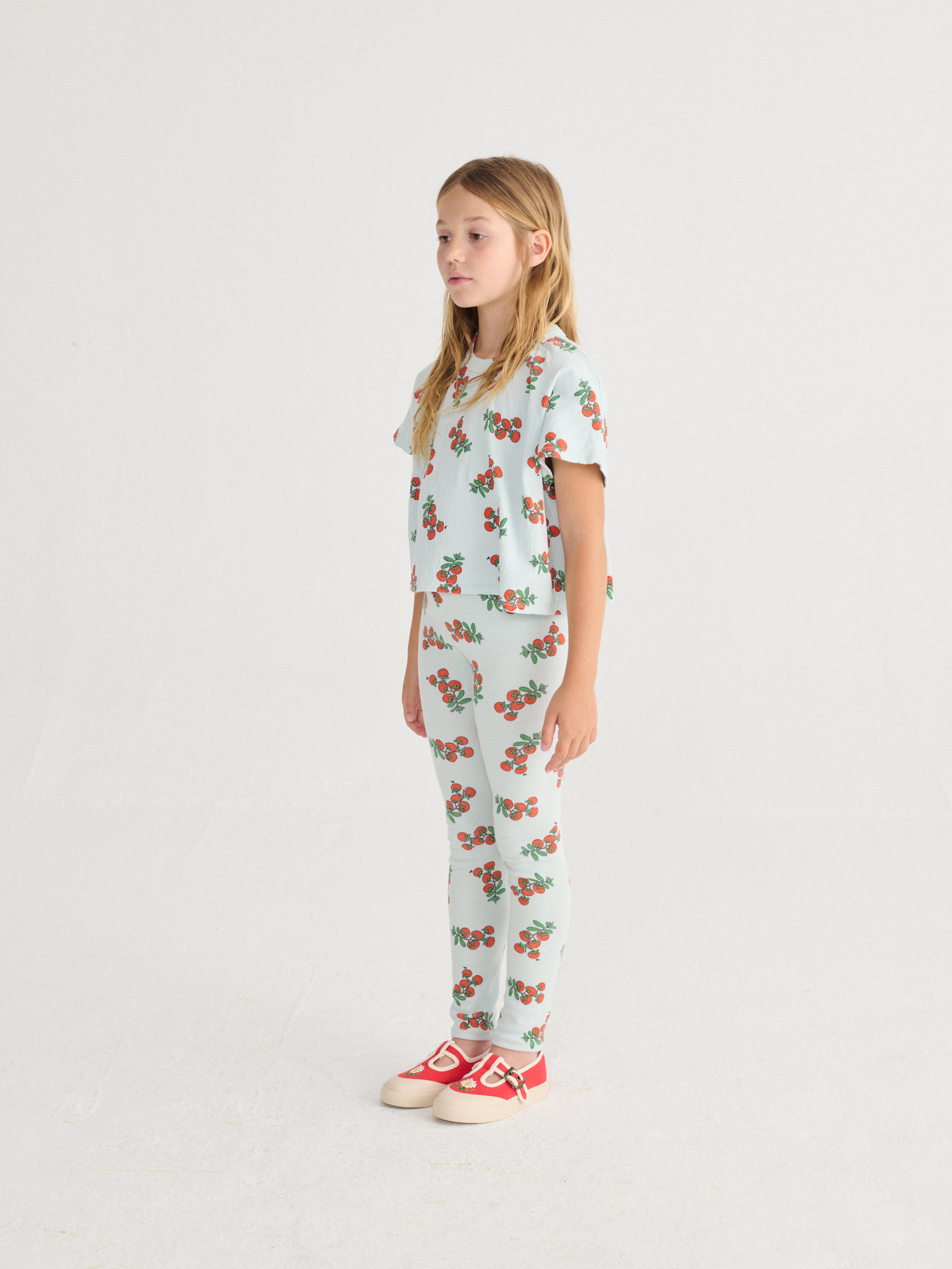 Juicy Tomatoes All Over Cropped T-Shirt (Light Blue)