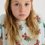 Juicy Tomatoes All Over Cropped T-Shirt (Light Blue)