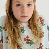 Juicy Tomatoes All Over Cropped T-Shirt (Light Blue)