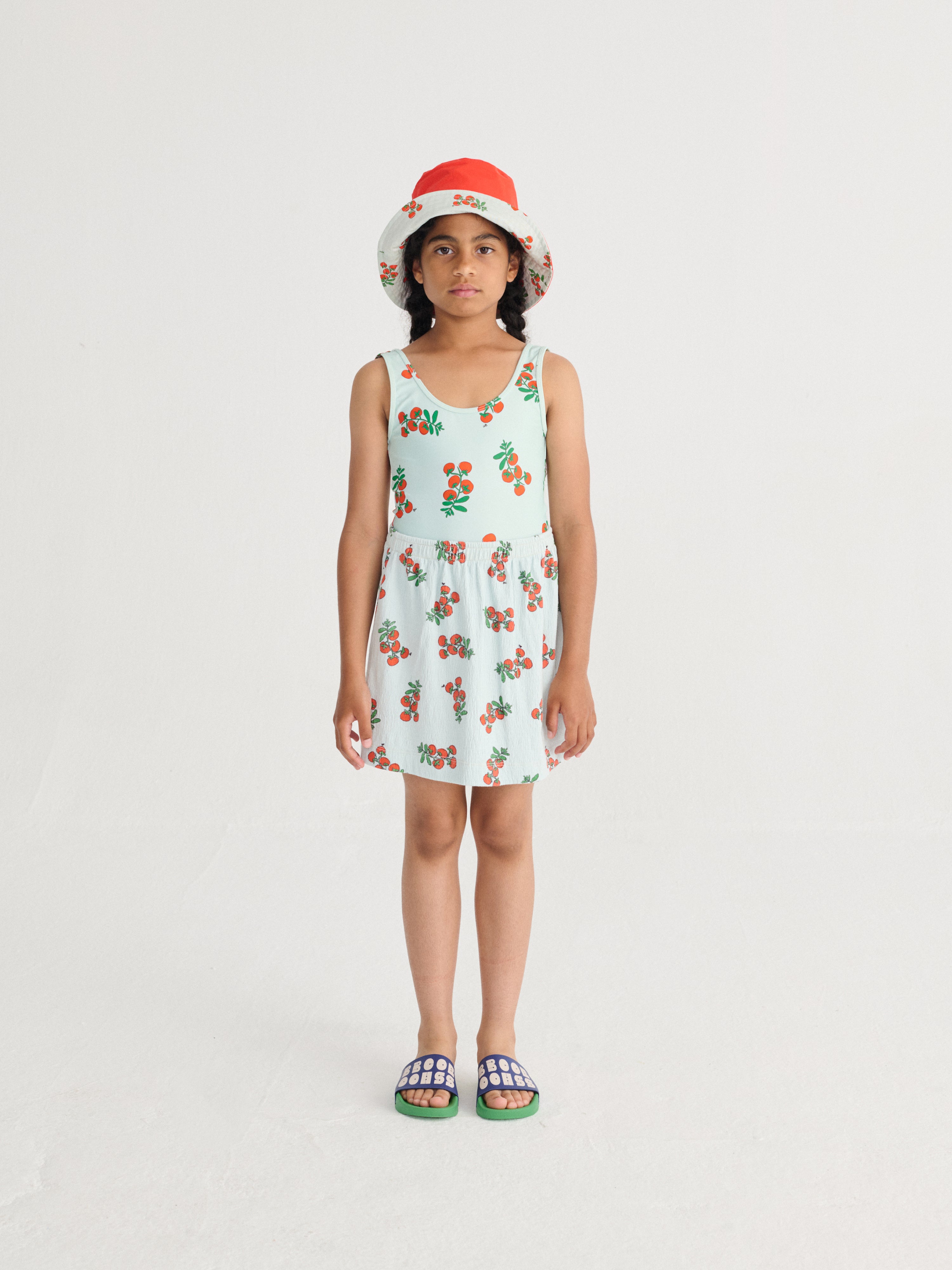 Juicy Tomatoes All Over Skirt (Light Blue)