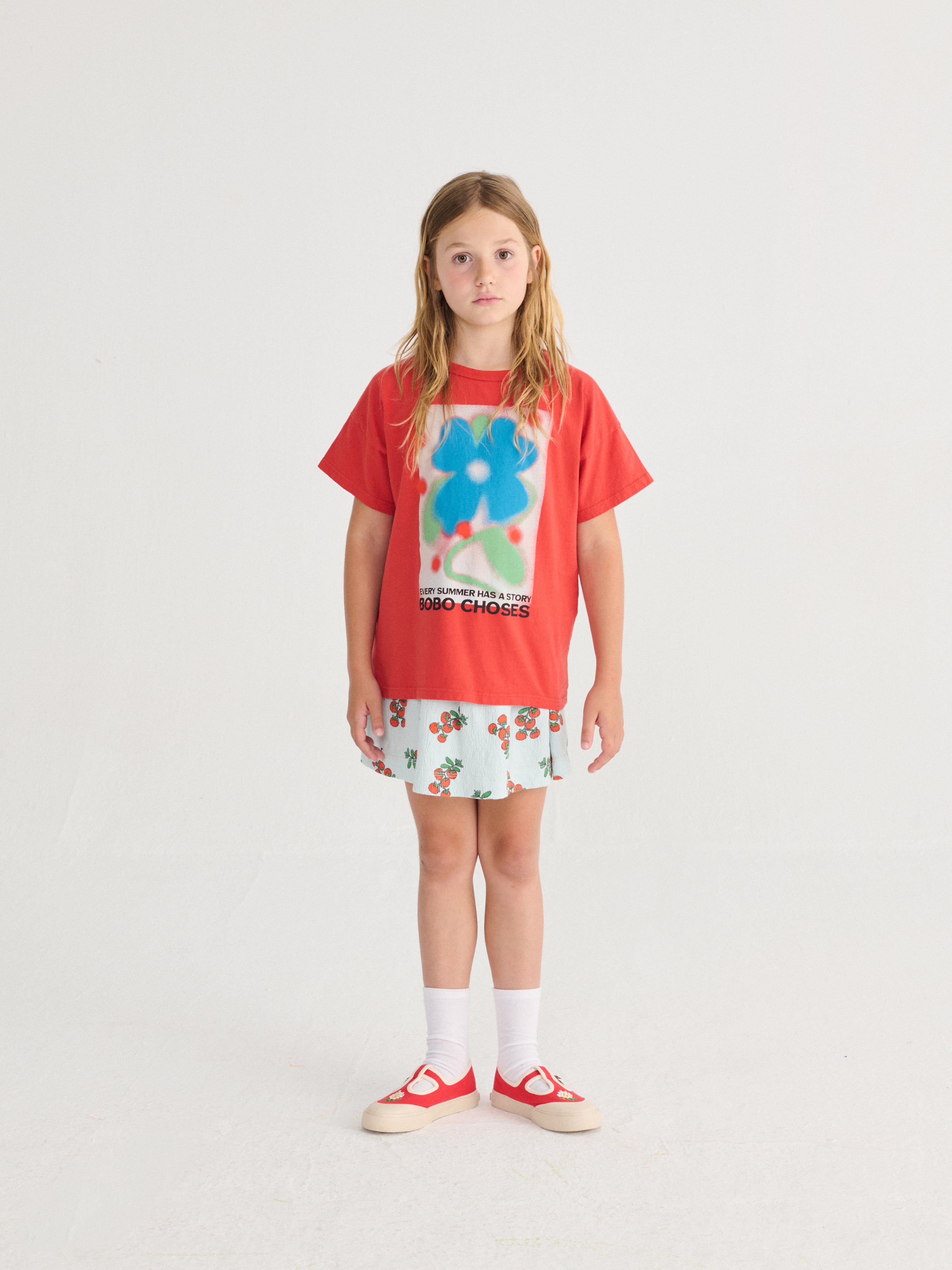 Juicy Tomatoes All Over Skirt (Light Blue)