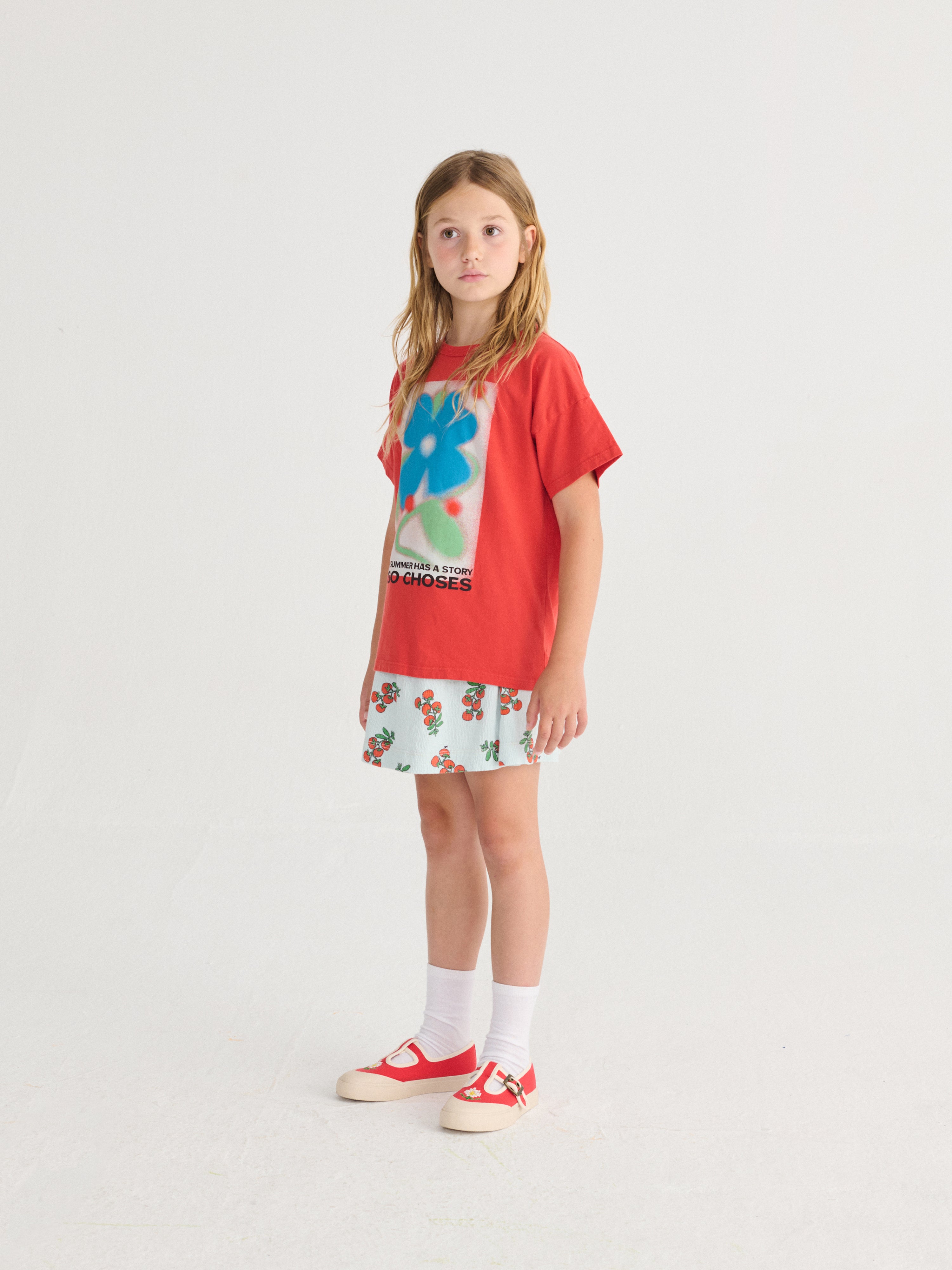 Juicy Tomatoes All Over Skirt (Light Blue)