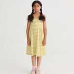 Spicy Window Pane Woven Dress (Yellow)