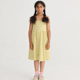 Spicy Window Pane Woven Dress (Yellow)
