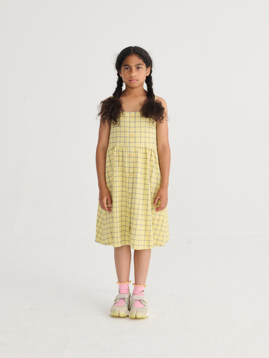 Spicy Window Pane Woven Dress (Yellow)