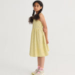 Spicy Window Pane Woven Dress (Yellow)