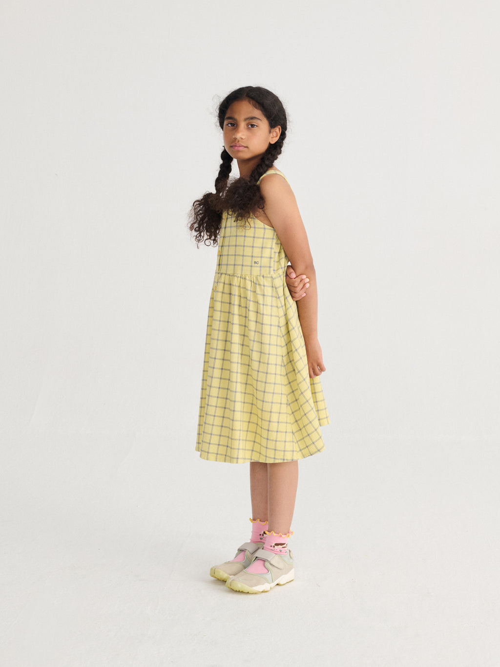 Spicy Window Pane Woven Dress (Yellow)