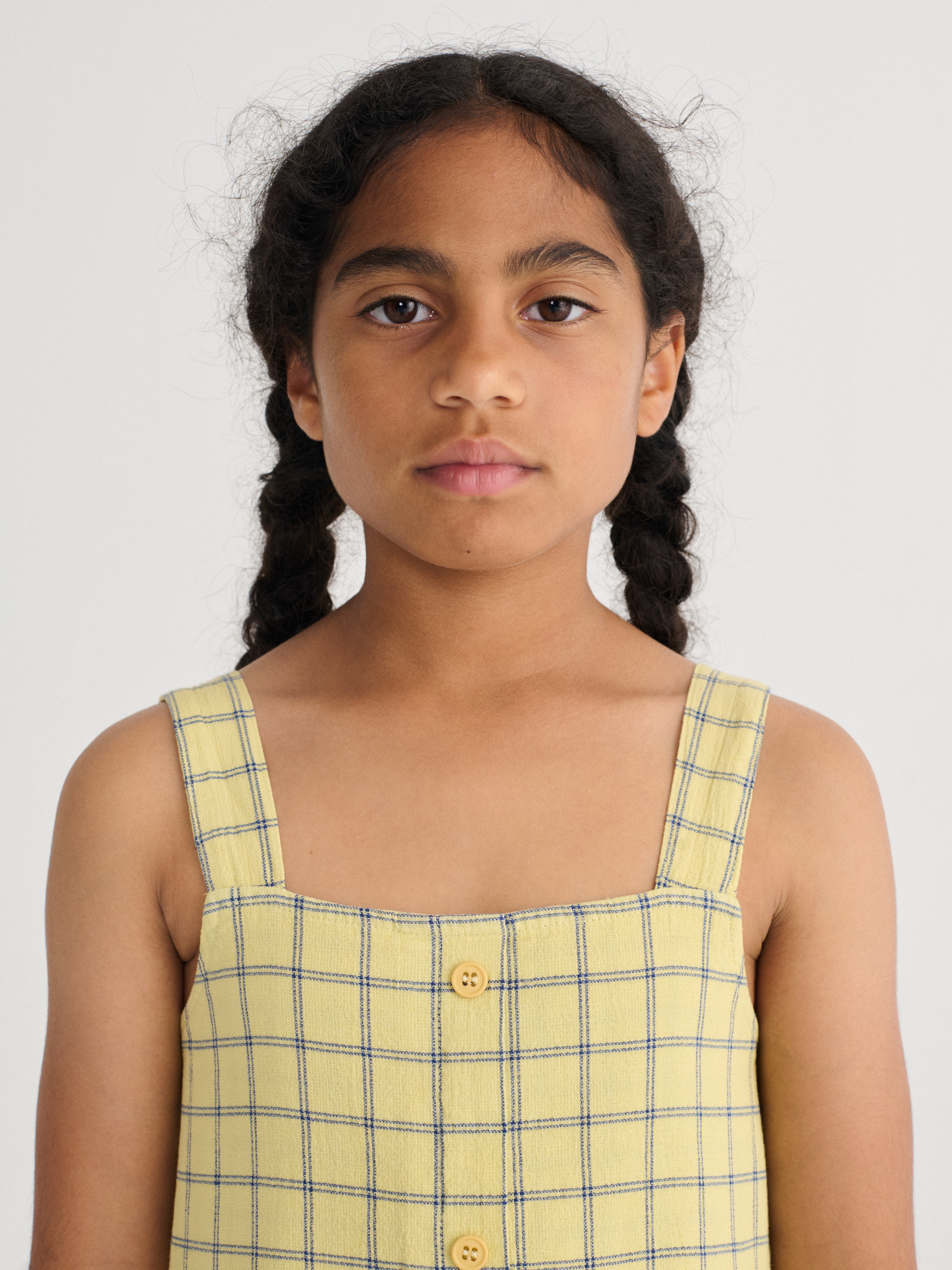 Spicy Window Pane Woven Dress (Yellow)