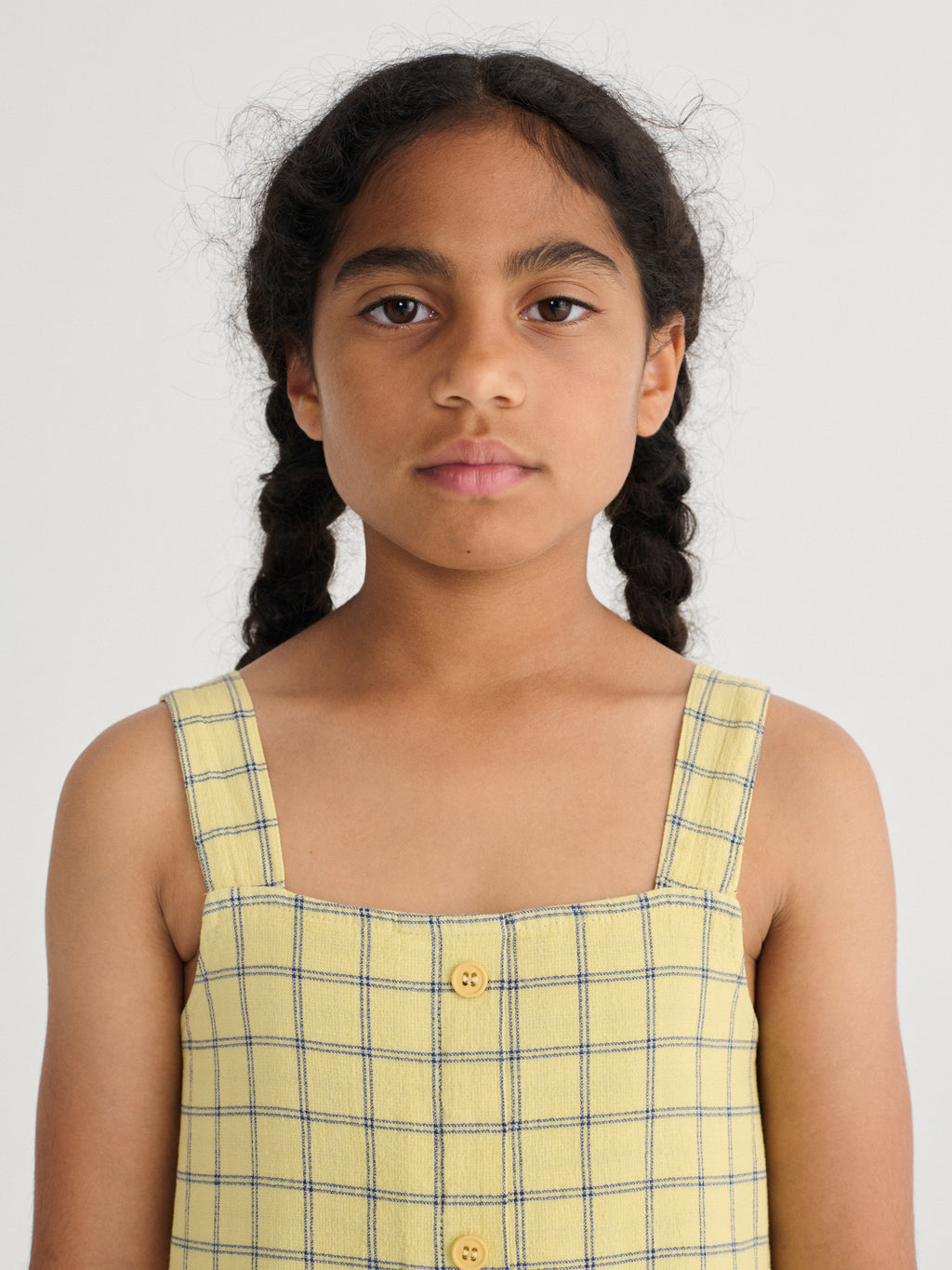 Spicy Window Pane Woven Dress (Yellow)