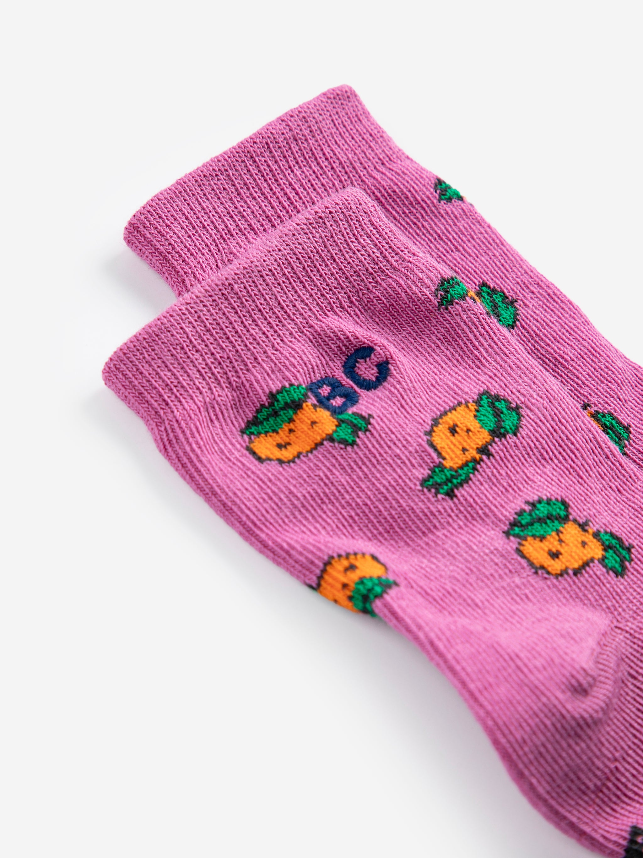 Tangerine All Over Short Socks (Fuchsia)