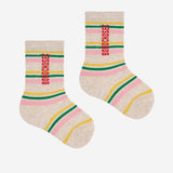 Long Baby Socks Two Pack (Kaleidoscope All Over, Stripes)