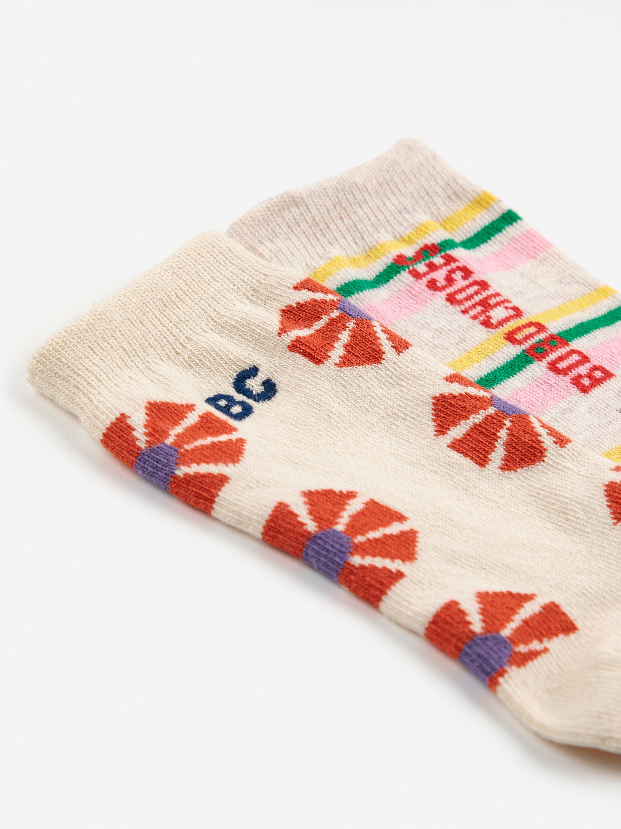 Long Baby Socks Two Pack (Kaleidoscope All Over, Stripes)